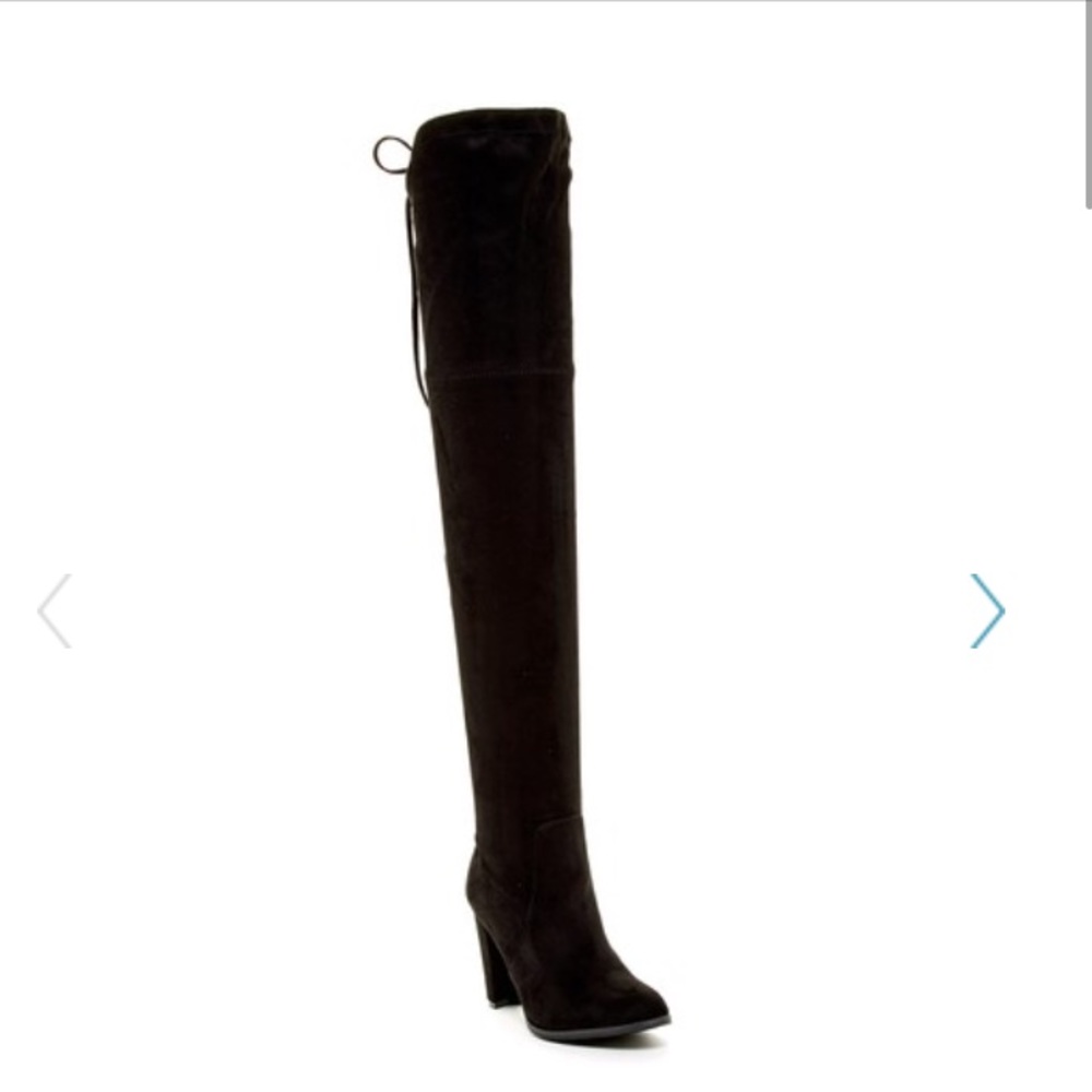 Black suede over the knee boots